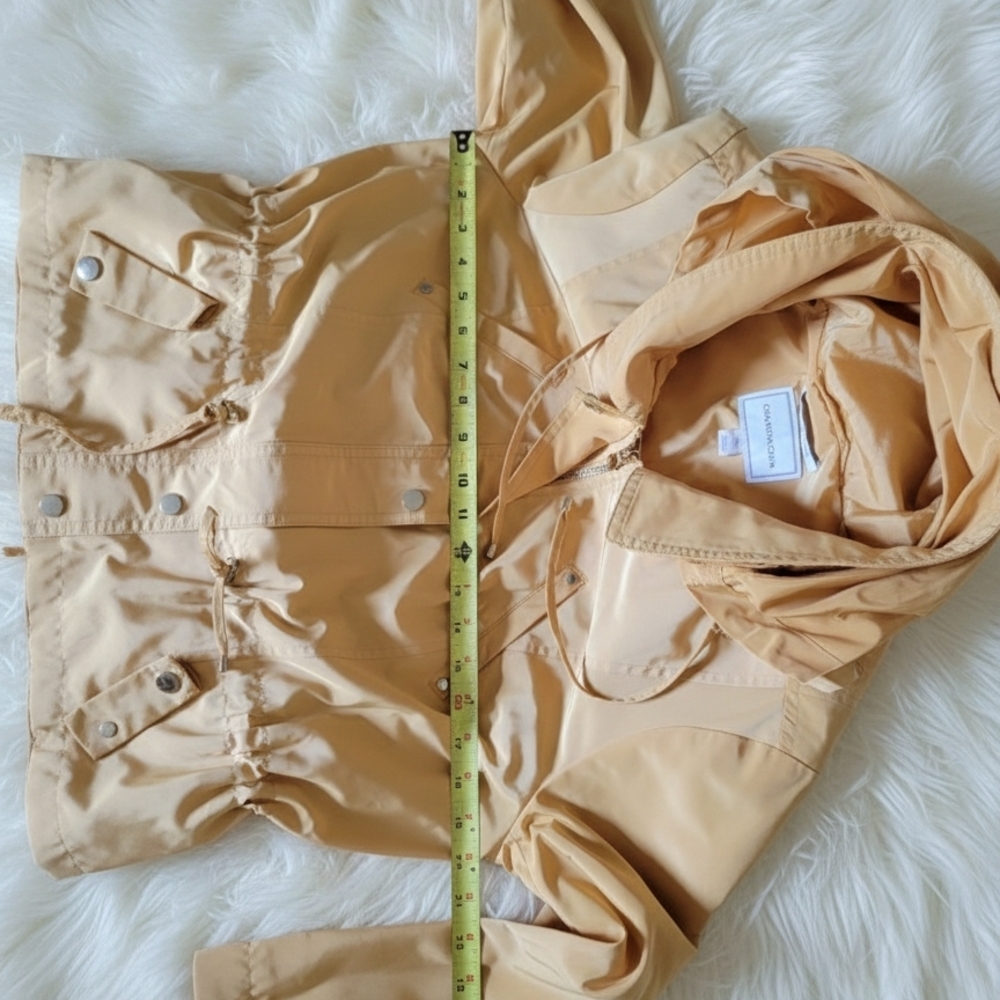 Women's Sz Petite Medium Charter Club Anorak Raincoat Yellow LIKE NEW - Picture 12 of 13